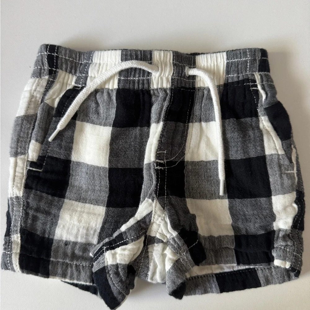 GAP Black and White Plaid Baby Shorts